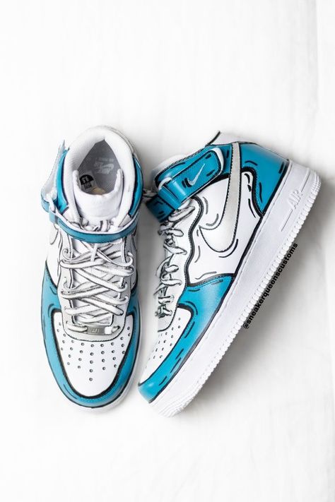 Cartoon Air Force 1, Customised Shoes, Custom Sneakers Diy, Gents Shoes, Custom Painted Shoes, Custom Nike Shoes, Nike Shoes Jordans, Personalized Shoes, Nike Air Shoes