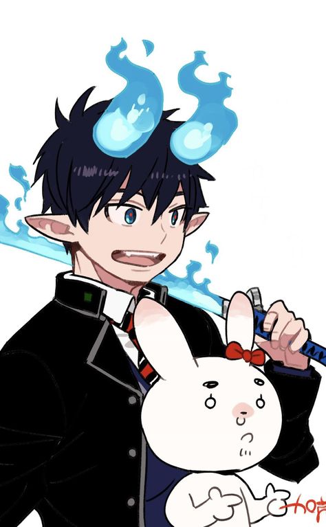 Ren From Blue Exorcist, Blue Exorcist Nails, Blue Exorcist Shiemi, Blue Ex, Blue Exorcist Rin, Blue Exorcist Anime, Blue Demon, Exorcist Anime, Rin Okumura