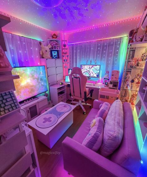 Gamer Rooms, Gamers Room, Games Room Inspiration, Gaming Rooms, Colourful Living Room Decor, Room Wall Colors, Gamer Room Decor, Video Game Room Design, Rooms Ideas