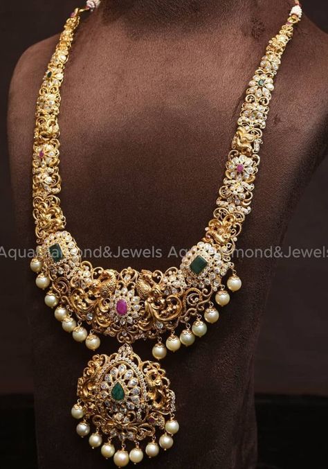 Uncut Diamond Haram Designs, Uncut Diamond Necklace, Haram Designs, Ladies Jewellery, Bridal Jewels, Diamond Necklace Designs, Indian Jewellery Design, Diamond Jewel, Indian Wedding Jewelry