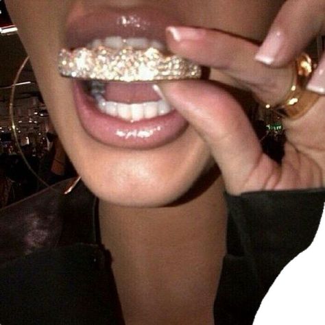 bring it here for a real one Gold Grill, Grills Teeth, Kim And Kanye, Tooth Gem, Teeth Jewelry, Kim K, Billionaire Lifestyle, Popsugar, Cute Jewelry