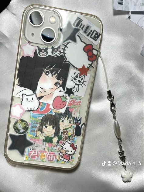 Kawaii Case Phone, Diy Iphone Case Stickers, Anime Phone Case Design, Clear Phone Case Inspo, Clear Phone Case Design, Phone Case Decoration, Kpop Phone Cases, Diy Phone Case Design, Photo Widget