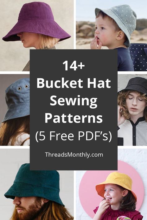 Here are the best bucket hat sewing patterns I've found. They're paper or printable PDF templates that you use to cut fabric. 5 are free! I featured multiple sizes for men, women, and children, and designs that are reversible and have ties. Make your own DIY hat this summer. This is a fun sewing project idea for beginners and beyond. Make them for yourself or as diy gifts. Reversible Bucket Hat Free Pattern, Fabric Hat Patterns Free, Childs Bucket Hat Pattern Free, Free Hat Sewing Pattern, Sunhat Pattern Free Sewing, Hat Patterns To Sew Women, Diy Bucket Hat Free Pattern, Free Bucket Hat Sewing Pattern, Hat Patterns To Sew Free