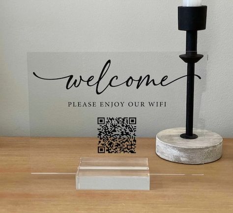 Wifi Qr Code, Guest Room Essentials, Different Home Decor Styles, Wifi Password Sign, Qr Code Sign, Wifi Sign, Tired Of People, Champagne Bar, Wifi Password