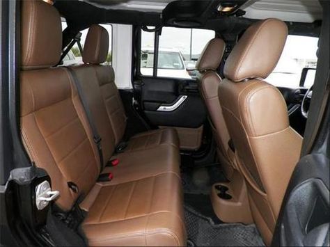 Jeep Rubicon Brown Leather Interior Jeep Rubicon Interior, Black Jeep Rubicon Interior, Jeep Wrangler Tan Interior, White Rubicon Jeep, Jeep Wrangler Brown Interior, Car Brown Interior, Jeep Wrangler Seats, Jeep Seat Covers, Light Brown Leather Car Interior