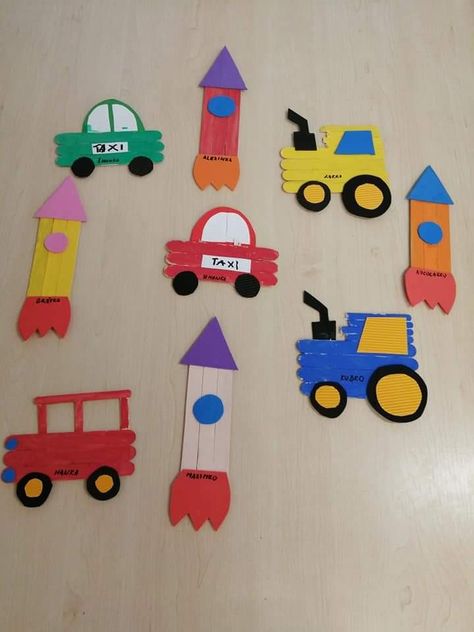 Preschool Transportation Crafts, Young Toddler Activities, Shape Activities Kindergarten, Transportation For Kids, School Kids Crafts, Transportation Crafts, Eid Mubarak Greeting Cards, Art Activities For Toddlers, Toddler Arts And Crafts