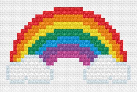 Drops Baby, Pattern Rainbow, Tiny Cross Stitch, Xmas Cross Stitch, Pixel Crochet, Pola Kristik, Mini Cross Stitch, Pola Sulam, Cross Stitch Baby