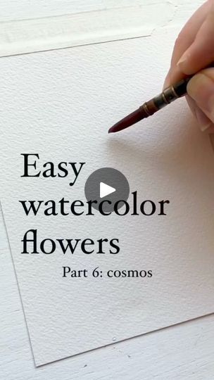 2.4K views · 56 reactions | Easy watercolour flowers. This is not mine but this tutorial actually so helpful. | Siam The Artist | The.Wav · Goodbye Watercolor Cosmos, Paintings Tutorials, Watercolor Video, Watercolour Flowers, Cosmos Flowers, Parts Of A Flower, Diy Watercolor Painting, Watercolor Paintings Tutorials, Watercolor Art Lessons