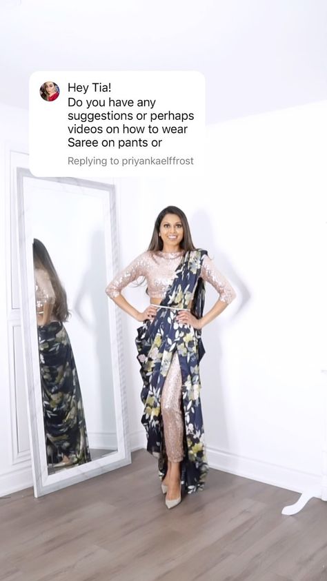 tiabhuva on Instagram: Yes, most pant drapes will require you to re-drape when using the restroom BUT if you pin together all pleats, it’ll make the process… Saree Draping Styles Modern, Birthday Pants, Saree With Pants, Tia Bhuva, Saree Wearing, Diy Fashion Scarf, Saree Wearing Styles, Trendy Outfits Indian, Simple Saree Designs