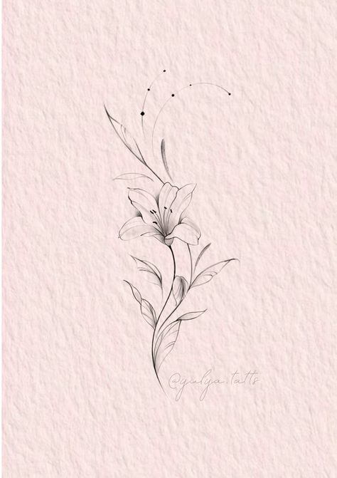 Wispy Flower Tattoo, Back Of Arm Flower Tattoo, Lilly Tattoo Design, Side Hip Tattoos, Mangas Tattoo, Lillies Tattoo, Lily Tattoo Design, Lily Flower Tattoos, Wildflower Tattoo