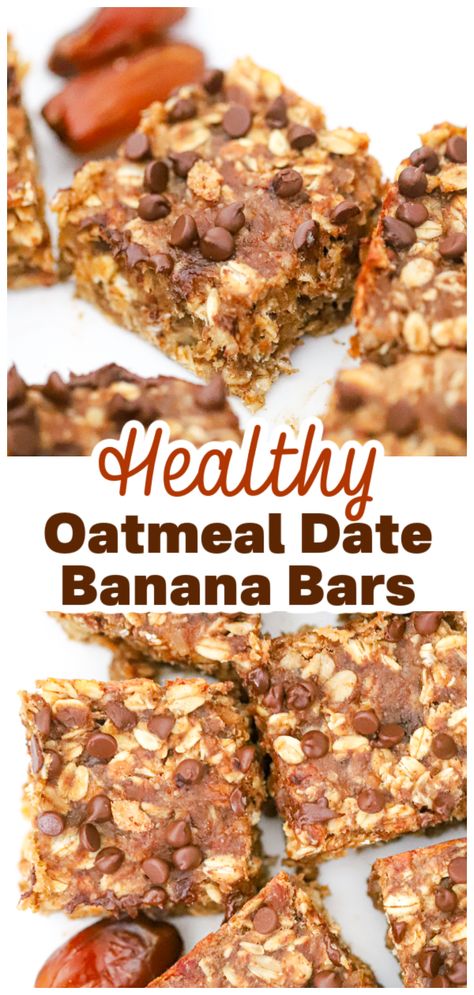 Introducing Sweet & Healthy Oatmeal Date Banana Bars – the perfect recipe for those looking for a guilt-free treat. Bursting with natural sweetness from dates and bananas, these bars are not only delicious but also packed with nutrients to fuel your body. Recipes With Dates For Pregnancy, Date Bars Recipe Healthy, Kid Recipes, Banana Bars, July Recipes, Healthy School, Vegan Kids, Fall Cooking, Healthy Oatmeal