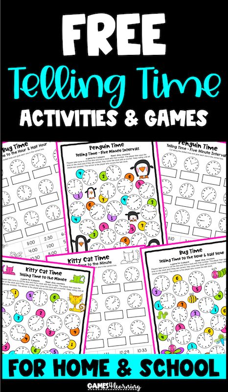 Teach Telling Time, Third Grade Math Games, Telling Time Games, Telling Time Activities, Free Math Games, Telling Time Worksheets, End Of Year Activities, Time Worksheets, Time Games