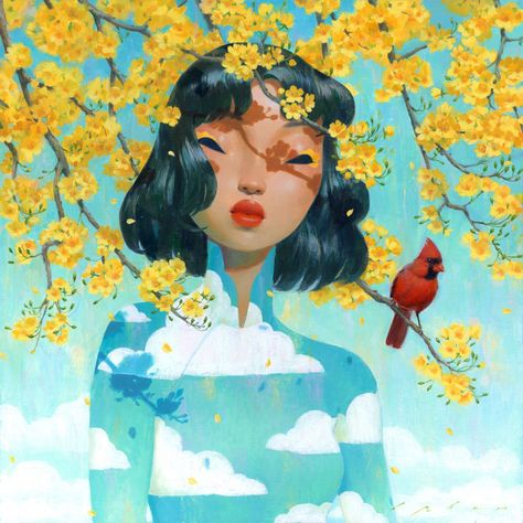 Wistful, soft portraits by Bao Pham full of colour and eastern influences | Creative Boom Bao Pham, Vietnam Art, Ap Art, Contemporary Artists, Iowa, Art Inspo, Beautiful Art, Art Reference, Concept Art