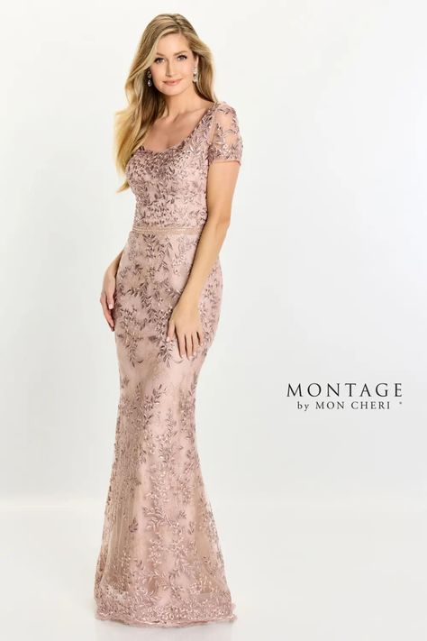 Montage #M529. Description: 
                        
Embrace elegance in this ethereal mother-of-the-bride gown. Thoughtfully designed from dreamy tulle net and exquisite lace embroidery, this ultra-flattering dress is perfect for your special occasion.
Short sleeves add a demure touch, while shimmering beadwork and a sparkling beaded belt cinch the waist for an enchanting silhouette.

                    . Details: Fabric: Embroidery, Tulle;Length: Long;Neck Montage By Mon Cheri Mother Of The Bride, Mob Gowns, Couture Evening Gowns, Pagent Dresses, Boat Silhouette, Montage By Mon Cheri, Girls Communion Dresses, Embroidery Tulle, Spring Bridal Shower