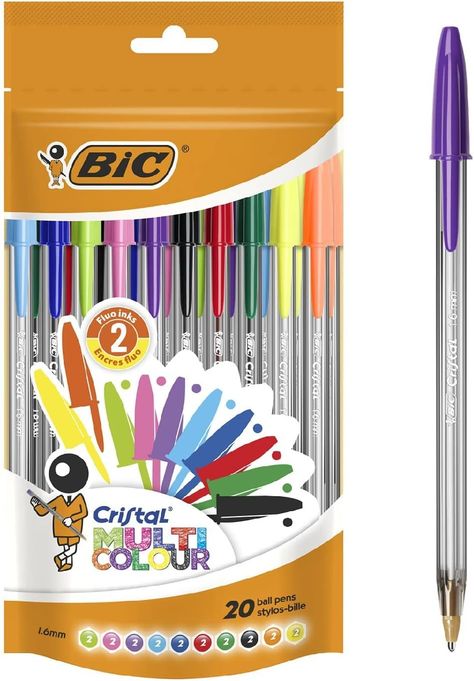 Bic Pens, Crystal Pen, Colorful Cocktails, Pens And Pencils, Pointed Pen, Stationery Pens, Colored Pens, Ballpoint Pens, Pen Sets