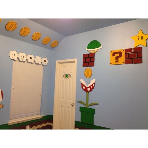 Mario Brothers Room, Brothers Playroom, Mario Nursery, Mario Bros Room, Mario Bedroom, Super Mario Room, Mario Room, Brothers Room, Super Mario Bros Party