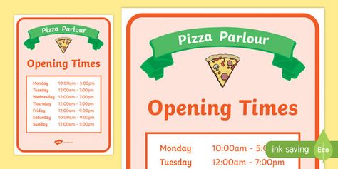 Pizza Parlour Role Play Opening Times Role Play Areas, Corner House, Dramatic Play, Role Play, Play Area, Pizza