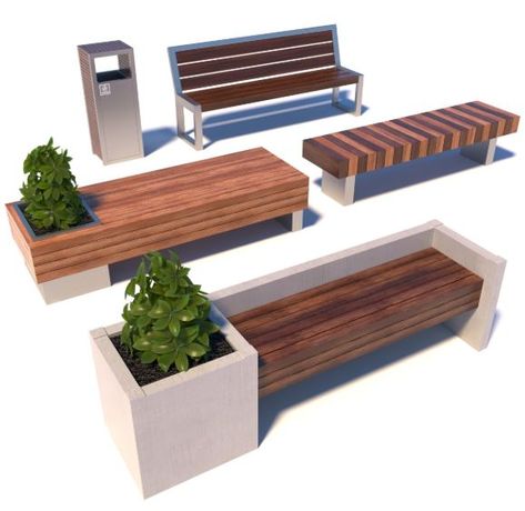 Street Bench Design, Bench Design Outdoor, Outdoor Bench Design, Modern Bench Design, Street Bench, Kursi Outdoor, Modern Bench Outdoor, Urban Furniture Design, Bench Design