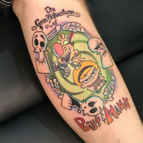 Billy And Mandy Tattoo, Billy And Mandy, Grim Adventures, Adventure Tattoo, Old Pokemon, City Tattoo, Pokemon Tattoo, Smart Auto, Cartoon Tattoos