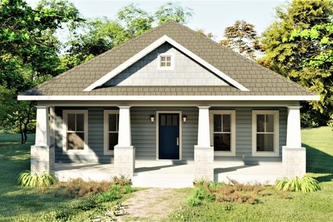 Cottage Style House Plan - 2 Beds 2 Baths 1073 Sq/Ft Plan #44-178 - Houseplans.com Small Craftsman Bungalow, Craftsman Bungalow House Plans, Cottage Craftsman, Bungalow Cottage, Southern Cottage, Cottage Style House Plans, Bungalow House Plans, Craftsman Style Homes, Craftsman Style House Plans