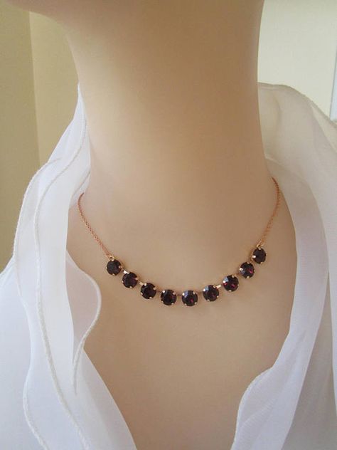 Swarovski Crystal Necklace, Rose Gold Necklace, Rose Gold Crystals, Genuine Swarovski, Cup Chain Nec Blush Necklace, Burgundy Earrings, Jewelry Bar, Unique Bridal Jewelry, Gold Crystals, Wedding Bridesmaid Jewelry, Swarovski Crystal Jewelry, Necklace Bridal, Swarovski Crystal Necklace