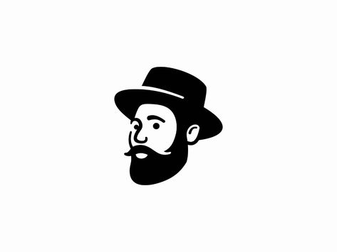 Gentleman Logo, Minimal Face, Creative Market Design, Face Outline, Men Logo, Logo Face, Directory Design, Instagram Banner, Playing Cards Design