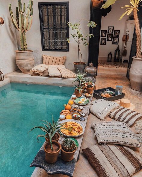 Tara Milk Tea sur Instagram : What’s your favourite meal of the day? Mine’s dessert, but I’ll gladly settle for breakfast, lunch & dinner too. Tara Milk Tea, Smart Tiles, Indoor Swimming, Boho Interior, Boho Home, Pool Designs, Home Look, My Dream Home, Future House