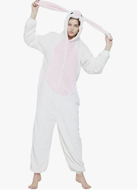 #rabbit #costume #halloween #onesie #spooky #funny #innovative Unicorn Onesie Pajamas, Dog Onesie, Easter Bunny Costume, Adult Onesie Pajamas, Bunny Onesie, Easter Costume, Puppy Plush, Rabbit Animal, Rabbit Costume