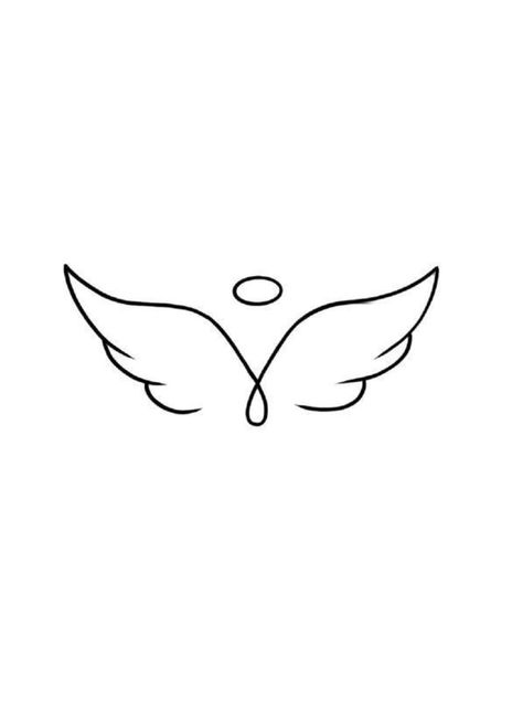 Wings Line Drawing, Angel Wings Doodle, Angel Wings Drawing Easy, Angel Logo Ideas, Simple Angel Drawing, Fine Line Angel Wings Tattoo, Wings Doodle, Angel Wings Easy, Simple Angel Wings