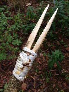 How to make a two pronged hunting spear Miejski Survival, Survival Projects, Hunting Spear, Bushcraft Skills, Survival Skills Life Hacks, Survival Life Hacks, Apocalypse Survival, Survival Techniques, Zombie Survival