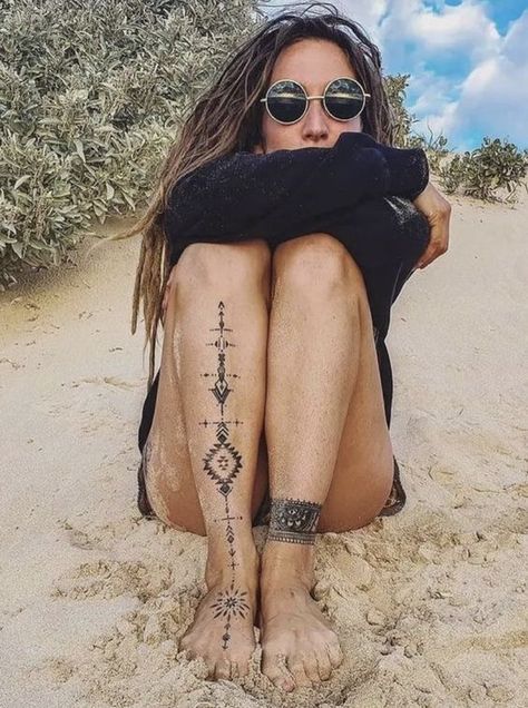 Shin Leg Tattoos Women, Pretty Ankle Tattoos For Women, Shin Tattoo Women, Tattoo Ideas Leg Female, Shin Tattoos For Women, Mandala Leg Tattoo, Tattoo Shin, Amy Tattoo, Shoulder Cap Tattoo