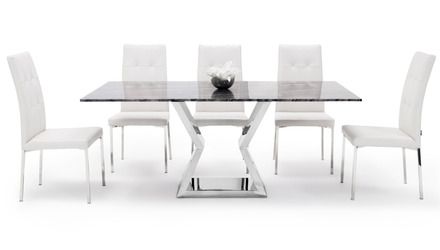 Grigio Dining Table Set with Chairs Modern Dining Room Sets, Modern Contemporary Home, Stylish Dining Room, Contemporary Dining Table, Gray Marble, Dining Room Chairs Modern, Elegant Dining Room, Dining Sets Modern, Marble Dining