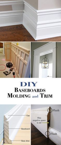 DIY Baseboards, Molding and Trim • The Budget Decorator Diy Baseboards, Diy Home Improvements On A Budget, Baseboard Molding, Interior Design Minimalist, Diy Remodel, Diy Slime, Home Repairs, Easy Home Decor, Boho Home