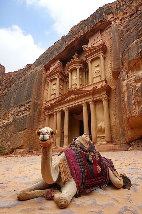 Discover the Rose-Red City of Petra 🇯🇴✨ Wander through the ancient city of Petra, carved into rose-red cliffs. Marvel at the intricate architecture and learn about the Nabatean civilization. 🌿🏜️ #Petra #AncientJordan #HistoricalSites #Jordan City Of Petra, Petra Jordan, Ancient City, Amman, Ancient Cities, Hidden Gems, Historical Sites, Archaeology, Travel Dreams