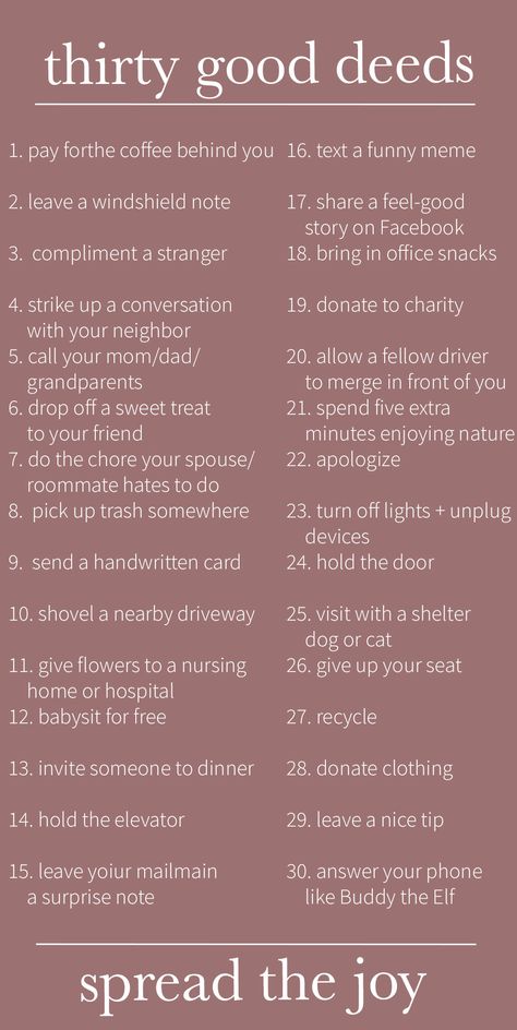 thirty good deeds - sharing joy this holiday season through random acts of kindness // Leslie Musser on one brass fox Small Acts Of Kindness Ideas, Christmas Community Service Ideas, Random Acts Of Kindness Aesthetic, Kind Things To Do For Others, Acts Of Self Care, Giving Ideas Acts Of Kindness, Random Acts Of Kindness For Coworkers, Acts Of Service Ideas, Christmas Giving Ideas Acts Of Kindness