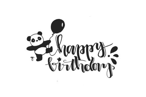 Happy Birthday#birthdayfont #happybirthday #fontdesign #celebration #birthdaywishes Happy Birthday Calligraphy Printable, Happy Birthday Black And White, Panda Happy Birthday, Font Happy Birthday, Happy Birthday Panda, Happybirthday Happy Birthday, Panda Black And White, Birthday Drawings, Birthday Font