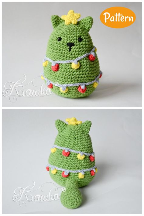 7 Christmas Cat Crochet Patterns Christmas Tree Cat Crochet, Christmas Cat Crochet, Christmas Amigurumi Pattern, Crochet Cat Christmas, Crochet Stockings Christmas, Christmas Crochet Patterns Free Easy, Christmas Tree Crochet Patterns, Free Crochet Patterns Christmas, Diy Christmas Crochet