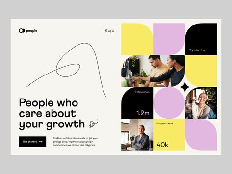 people: visual identity web page by Vladimir Gruev for heartbeat on Dribbble Visual Identity Design Branding Inspiration, Hero Page Web Design, Graphic Design Trends 2023, Cv Website, Design Trends 2023, Ux Portfolio, Mises En Page Design Graphique, Community Design, Visuell Identitet