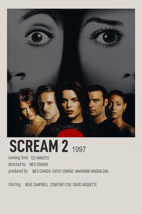 Scream 6 Minimalist Poster, Scream 2 Movie Aesthetic, Scream Minimalist Poster, Scream 2 Ghostface, Scream Polaroid Poster, Movie Posters Scream, Scream 2 Poster, Scream 3 Poster, Scream 2 Movie