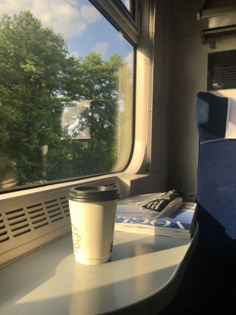 aesthetic train pic idea vouge morning coffee trip pics inspo Train Pic, Liminal Aesthetic, Aesthetic Train, Amtrak Train, Slytherin Aesthetic, Pics Inspo, Quiet Life, Evening Routine, Life Plan