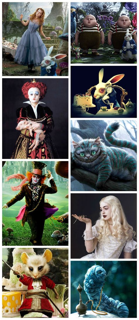 alice in wonderland movie 2010 karakters Alice In Wonderland Characters Movie, Alice In Wonderland Movie Costumes, Jaberwoki Alice In Wonderland, Alice And Wonderland Movie, Alive In The Wonderland, Tim Burton Costume Ideas, Alice In Wonderland Live Action, Tim Burton Costumes, Alice In Wonderland Movie