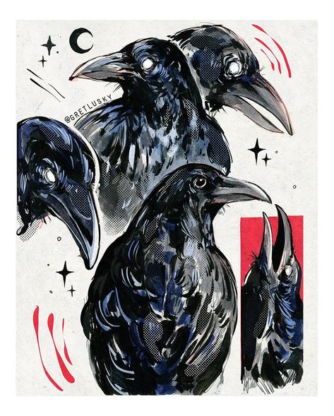 Crows Drawing, The Crow, Arte Sketchbook, Art Prompts, Amazing Art Painting, Sketchbook Art Inspiration, Art Journal Inspiration, Art Inspiration Drawing, Crows