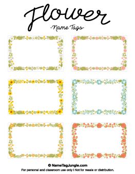 Flower Name Tags Spring Name Tags Free Printable, Spring Name Tags For Cubbies, Free Printable Name Tags Templates, Spring Name Tags, Flower Name Tags, Name Tags Printable Templates, Flower Name Tag, Kindergarten Name Tags, Pink Flower Names