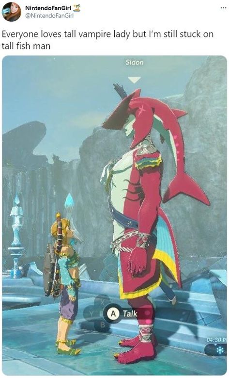 Whose vampire lady? Sidon Zelda, Vampire Lady, Prince Sidon, Ninga Turtles, Botw Zelda, Legend Of Zelda Memes, Zelda Botw, Link Art, Zelda Art