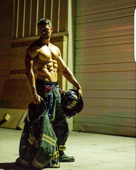 The Fireman Fireman Aesthetic, Fireman Calendar, Firefighter Aesthetic, Hot Fireman, Pose Prompts, Firefighter Men, Hot Firefighter, Quin Bruce, Mens Uniform