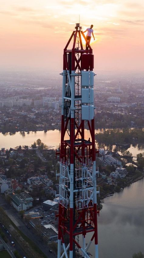 Lattice Climber Tower Climber, Transmission Tower, Cell Tower, Math Art, Amateur Radio, Human Poses, Sign Off, Urban Exploration, Tv Channel