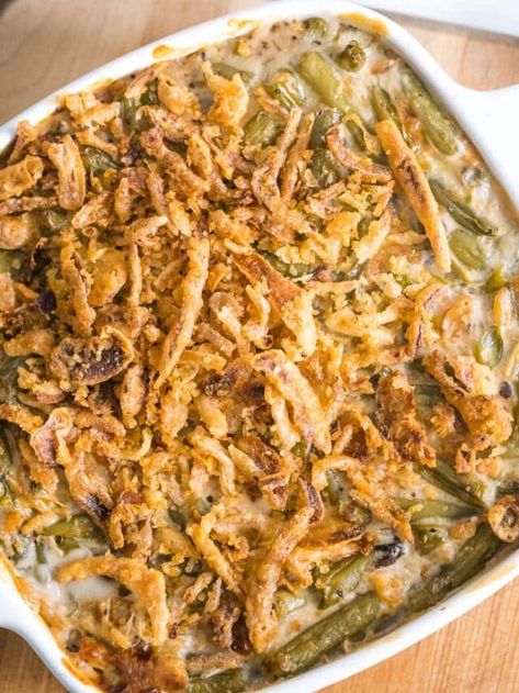 Campbell's Green Bean Casserole - Upstate Ramblings Green Bean Casserole Campbells, Upstate Ramblings, Best Green Bean Casserole, Homemade Green Bean Casserole, The Best Green Beans, Classic Green Bean Casserole, Monterey Chicken, Complicated Recipes, Green Bean Casserole Easy