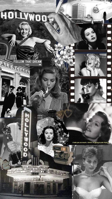 Iconic Wallpaper Aesthetic, Old Hollywood Wallpaper, Retro Hollywood Aesthetic, Cinema Aesthetic Wallpaper, Vintage Hollywood Aesthetic, Hollywood Cartoon, Old Hollywood Theme, Old Hollywood Aesthetic, Retro Hollywood