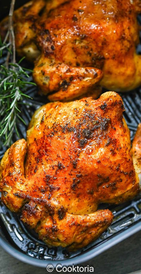 Indulge in a delicious and healthy version of this Air Fryer Cornish Hens recipe. Get perfectly crispy skin and juicy meat in just a few simple steps. Air Fryer Cornish Hens Recipe, Cornish Hen Instant Pot Recipe, Air Fry Cornish Hens, Air Fryer Cornish Game Hens, Instant Pot Cornish Hen Recipe, Air Fryer Cornish Hens, Cornish Hen Recipe Air Fryer, Air Fryer Cornish Game Hens Recipes, Air Fryer Quail Recipes