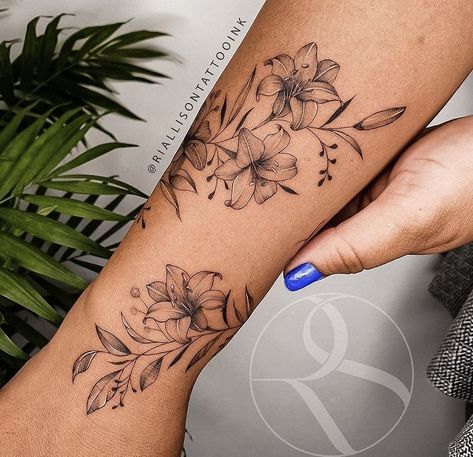 Arm Wrap Tattoo, Wrap Around Wrist Tattoos, Around Arm Tattoo, Wrap Around Tattoo, Wrap Tattoo, Flower Wrist Tattoos, Tattoos For Women Flowers, More Feminine, Flower Tattoo Arm